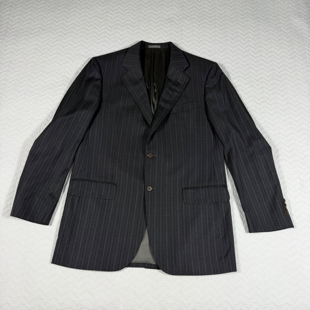 Loro Piana Daniel Cremieux Blazer Mens 40R Charcoal Pinstripe 160s Wool Italy